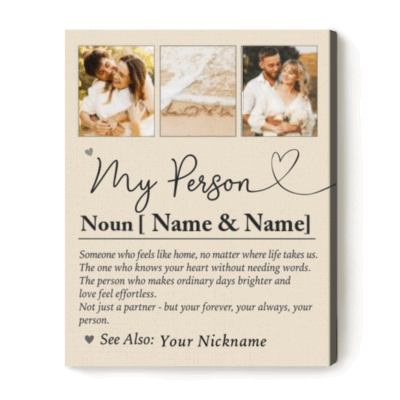 My Person Definition Photo Canvas, Custom Photo Gift, Romantic Keepsake, Anniversary Wedding Gifts, Valentine Gift