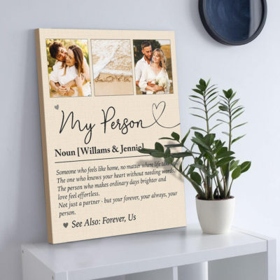 My Person Definition Photo Canvas, Custom Photo Gift, Romantic Keepsake, Anniversary Wedding Gifts, Valentine Gift