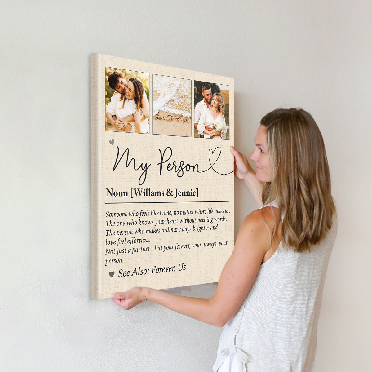 My Person Definition Photo Canvas, Custom Photo Gift, Romantic Keepsake, Anniversary Wedding Gifts, Valentine Gift