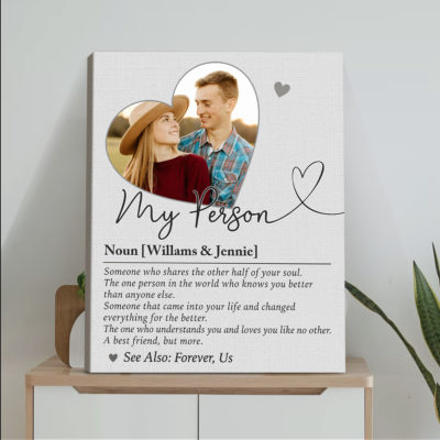 My Person Definition Personalized Picture Canvas, Photo Gift for Him, Anniversary Gift, Valentines Gift for Him, Gift for Boyfriend