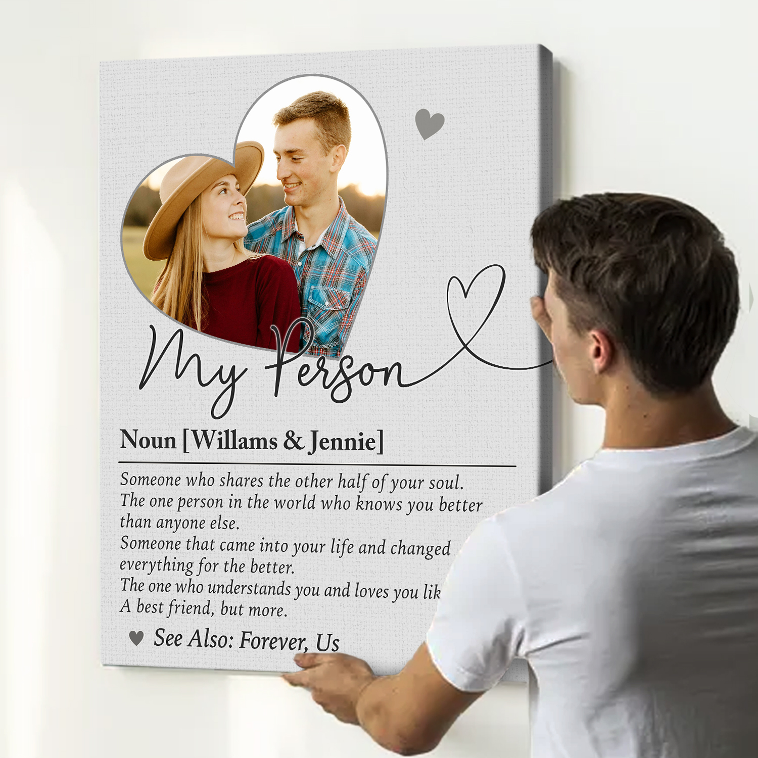 My Person Definition Personalized Picture Canvas, Photo Gift for Him, Anniversary Gift, Valentines Gift for Him, Gift for Boyfriend