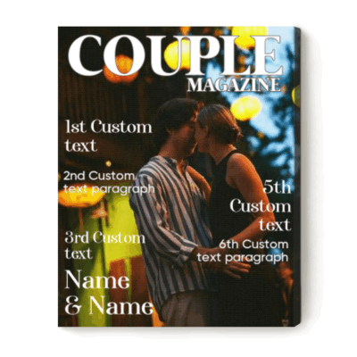 Couple Magazine Personalized Canvas, Valentine Magazine Gift For Couple, Anniversary Gifts For Her, Boyfriend Girlfriend Gift