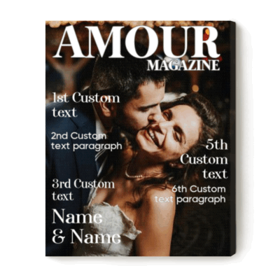 Editable Amour Magazine Couple Canvas, Personalized Gifts for Couples, Guy Valentines Gifts, Anniversary Gifts For Him