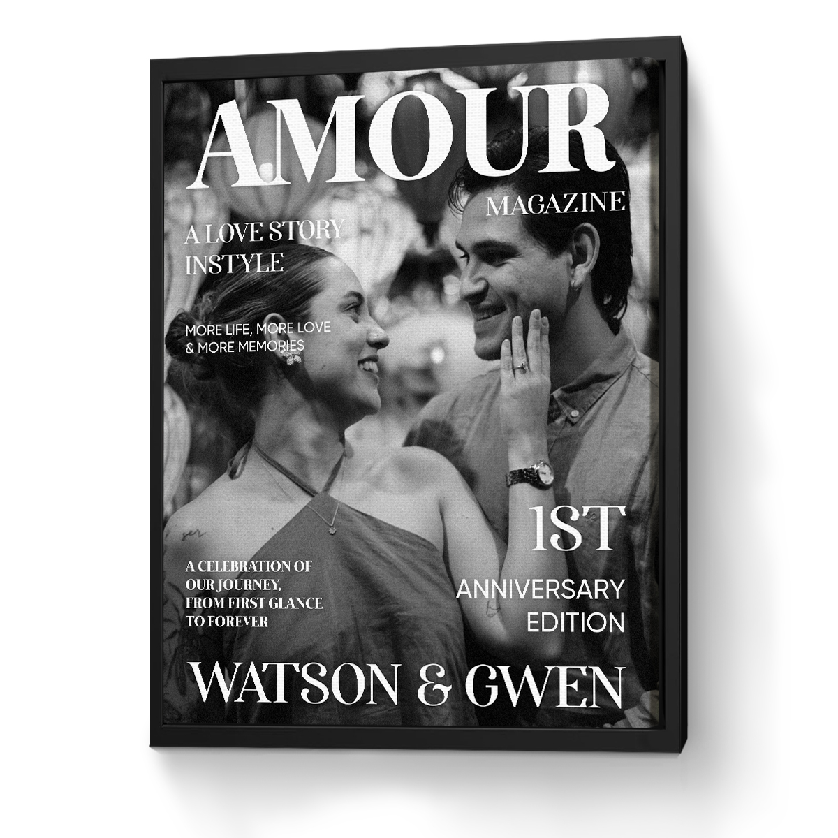 Editable Amour Magazine Couple Canvas, Personalized Gifts for Couples, Guy Valentines Gifts, Anniversary Gifts For Him