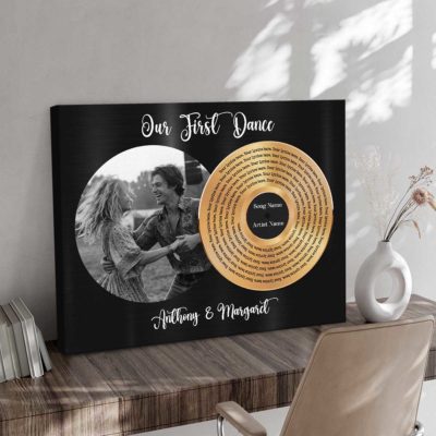 Our Wedding Song Lyrics Picture Canvas, Valentines Day Gifts, Our First Dance Song Lyrics Wall Art, Anniversary Photo Gifts For Him