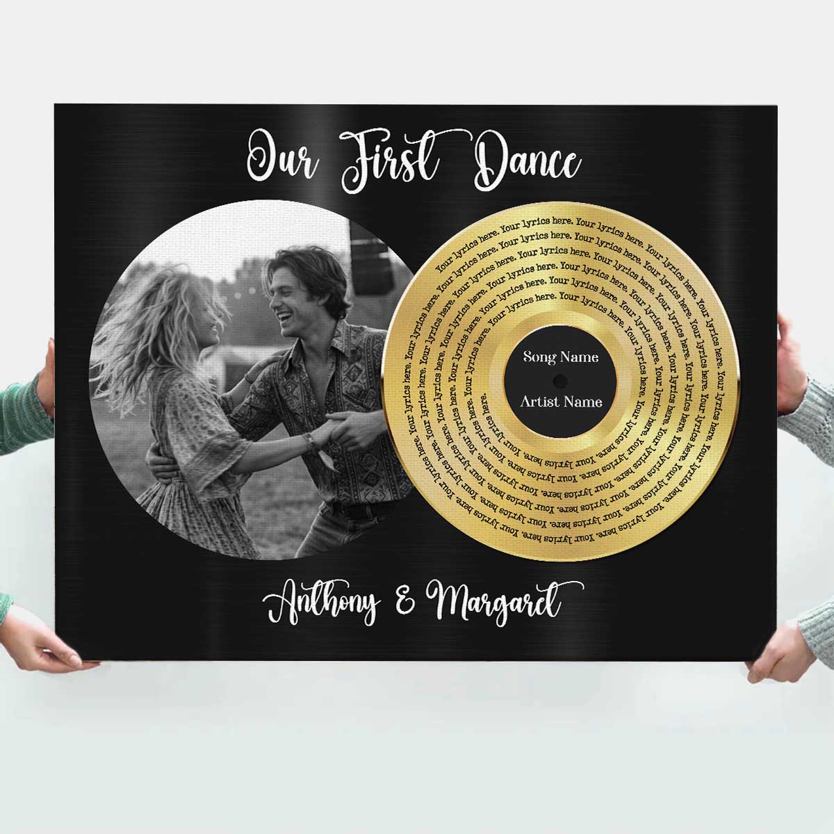 Our Wedding Song Lyrics Picture Canvas, Valentines Day Gifts, Our First Dance Song Lyrics Wall Art, Anniversary Photo Gifts For Him