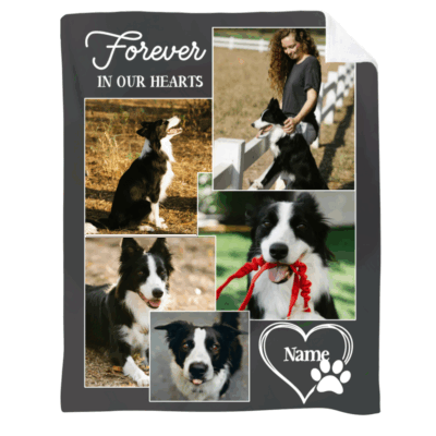 Custom Dog Photo Memorial Blanket, Pet Photo Blanket, Gift for Dog Lovers, Personalized Pet Keepsake Gift
