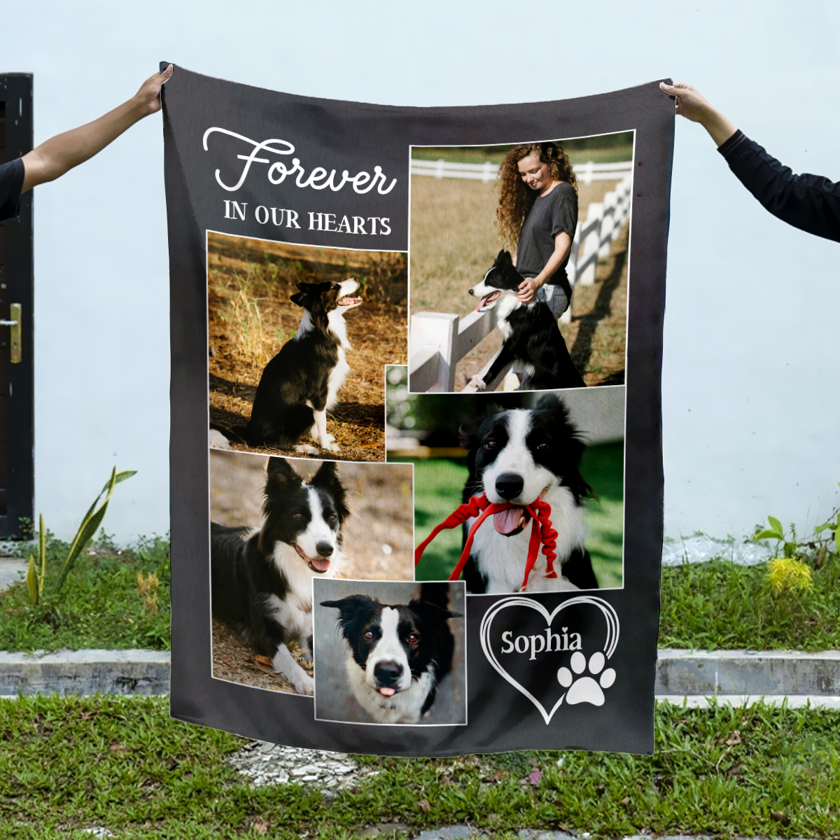 Custom Dog Photo Memorial Blanket, Pet Photo Blanket, Gift for Dog Lovers, Personalized Pet Keepsake Gift