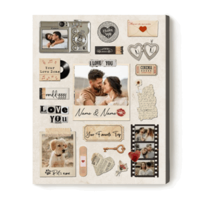 Custom Matchbox Art Canvas, Personalized Matchbook Canvas Print, Couples Wall Art, Romantic Anniversary Gift, Best Valentines Gift