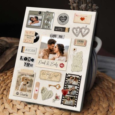 Custom Matchbox Art Canvas, Personalized Matchbook Canvas Print, Couples Wall Art, Romantic Anniversary Gift, Best Valentines Gift