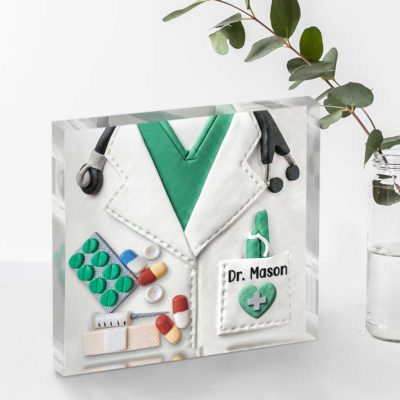 Custom Doctor Acrylic Plaque with Name, Personalized Medical Symbols Pediatrician Gift, Doctor Appreciation Gifts, Doctor Graduation Gift