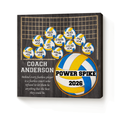 Personalized volleyball team sign thank you coach gift from team, end of season volleyball coach appreciation keepsake.