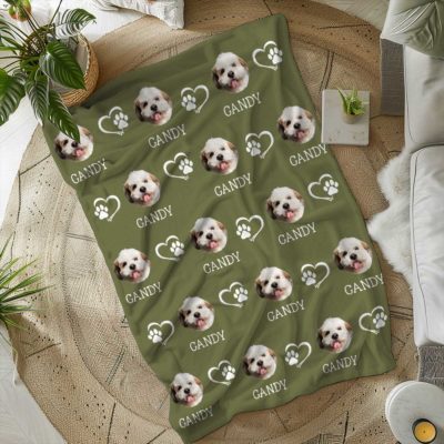 Custom Pet Blanket Using Photo and Name, Personalized Dog Lover Gift, Dog Dad Gift, Dog Mom Gifts