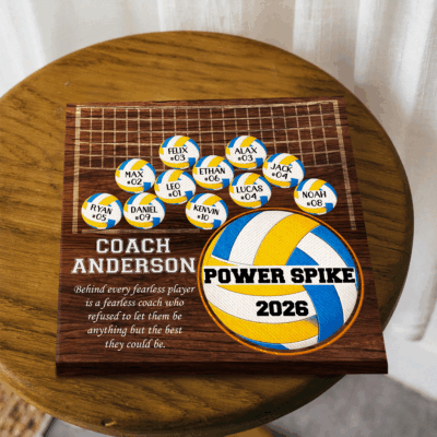 Personalized volleyball team sign thank you coach gift from team, end of season volleyball coach appreciation keepsake.