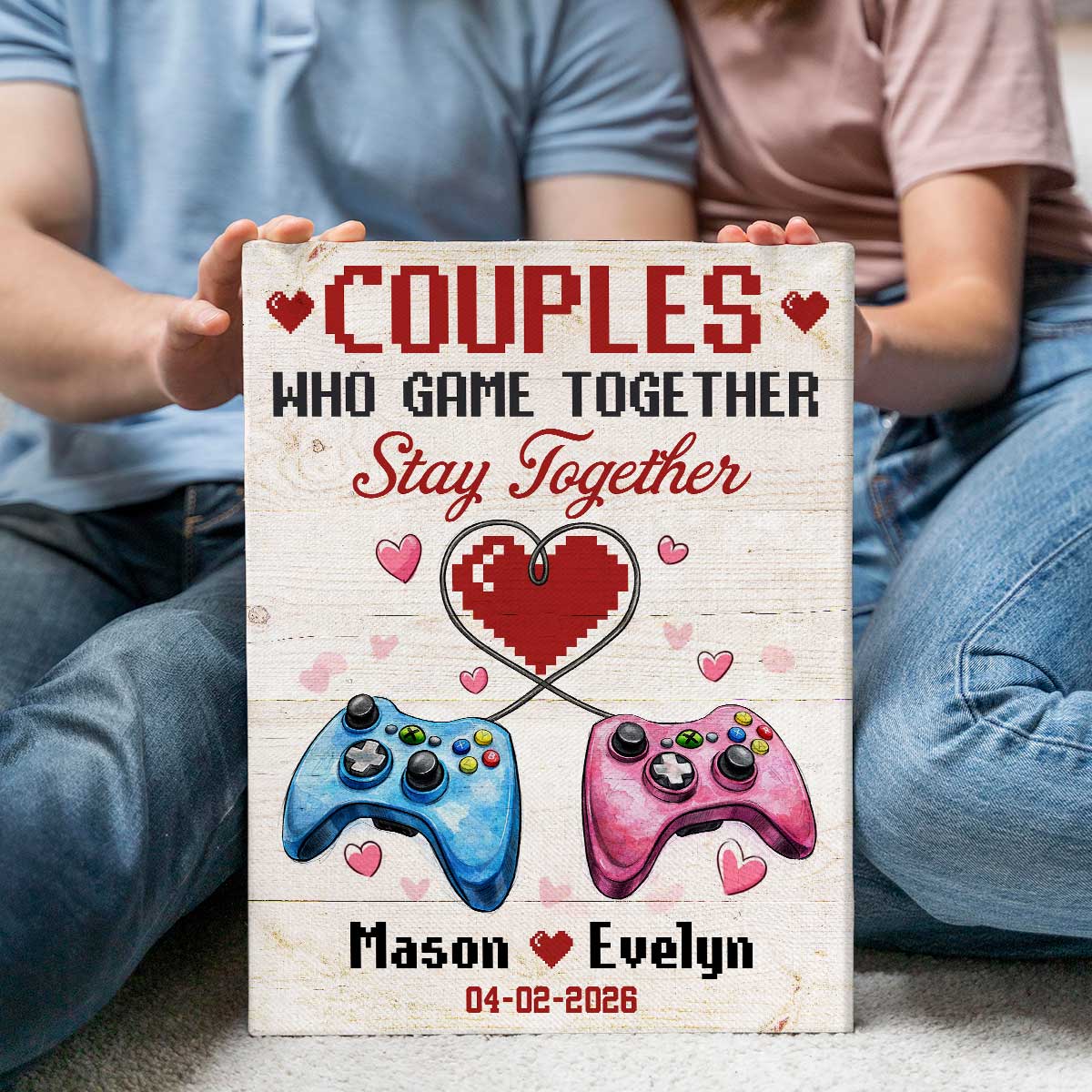 Personalized Gamer Couple Gift, Couples Who Game Together Stay Together Canvas, Custom Name Gaming Anniversary Art, Video Game Lover Romantic Gift 1 Personalized Gamer Couple Gift, Couples Who Game Together Stay Together Canvas, Custom Name Gaming Anniversary Art, Video Game Lover Romantic Gift