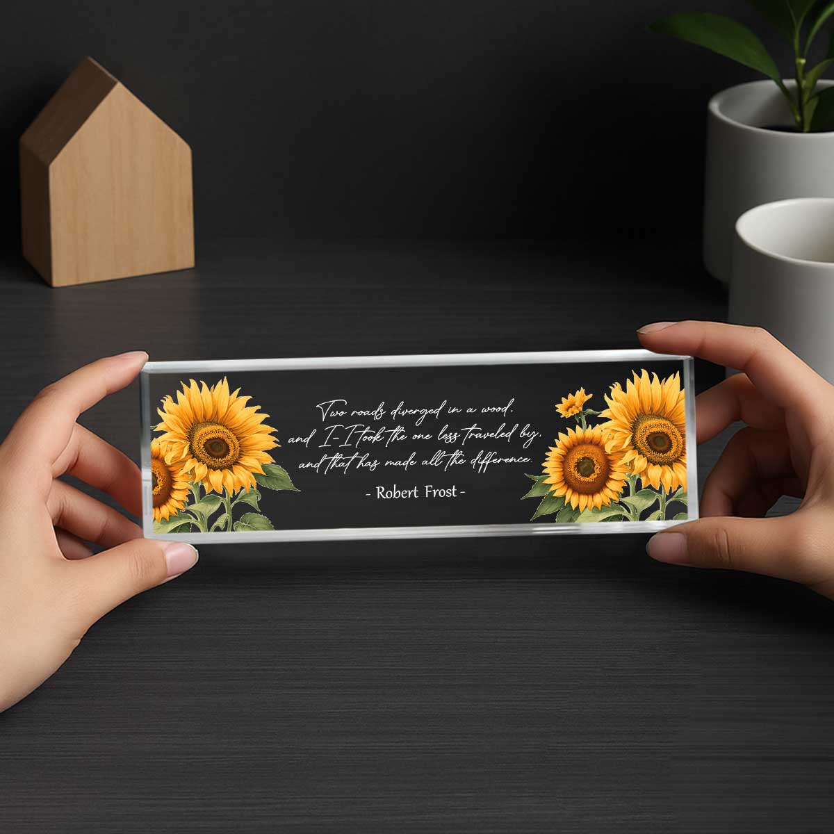 Personalized Sunflower Acrylic Quote Plaque - Inspirational Desk Decor, Motivational Quote Plaque, Custom Name Acrylic Block Gift 1 Personalized Sunflower Acrylic Quote Plaque - Inspirational Desk Decor, Motivational Quote Plaque, Custom Name Acrylic Block Gift