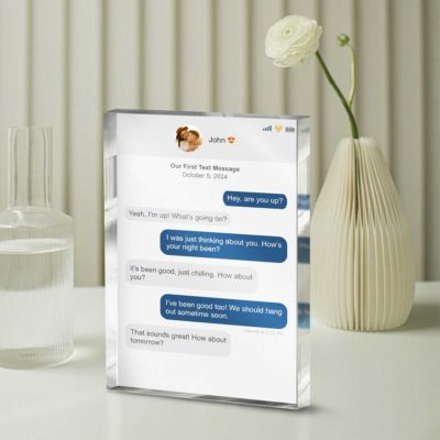 Personalized Text Message Acrylic Plaque – Custom Love Message Keepsake, Sentimental Anniversary Gift for Him, Sentimental Love Message