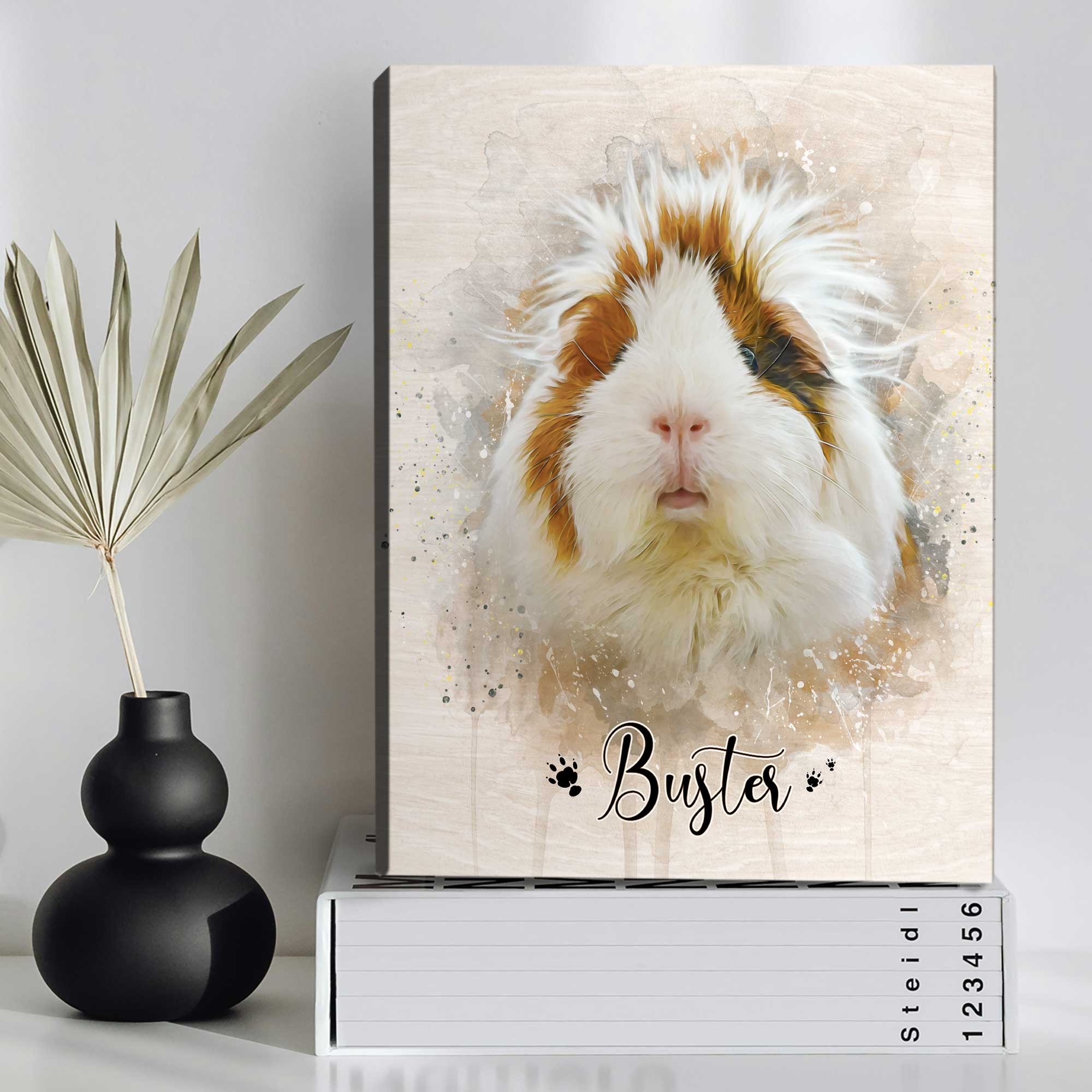 Personalized Guinea Pig Portrait Canvas - Custom Name Guinea Pig Wall Art, Watercolor Small Pet Painting Canvas Print, Guinea Pig Lover Gift 9 Personalized Guinea Pig Portrait Canvas - Custom Name Guinea Pig Wall Art, Watercolor Small Pet Painting Canvas Print, Guinea Pig Lover Gift