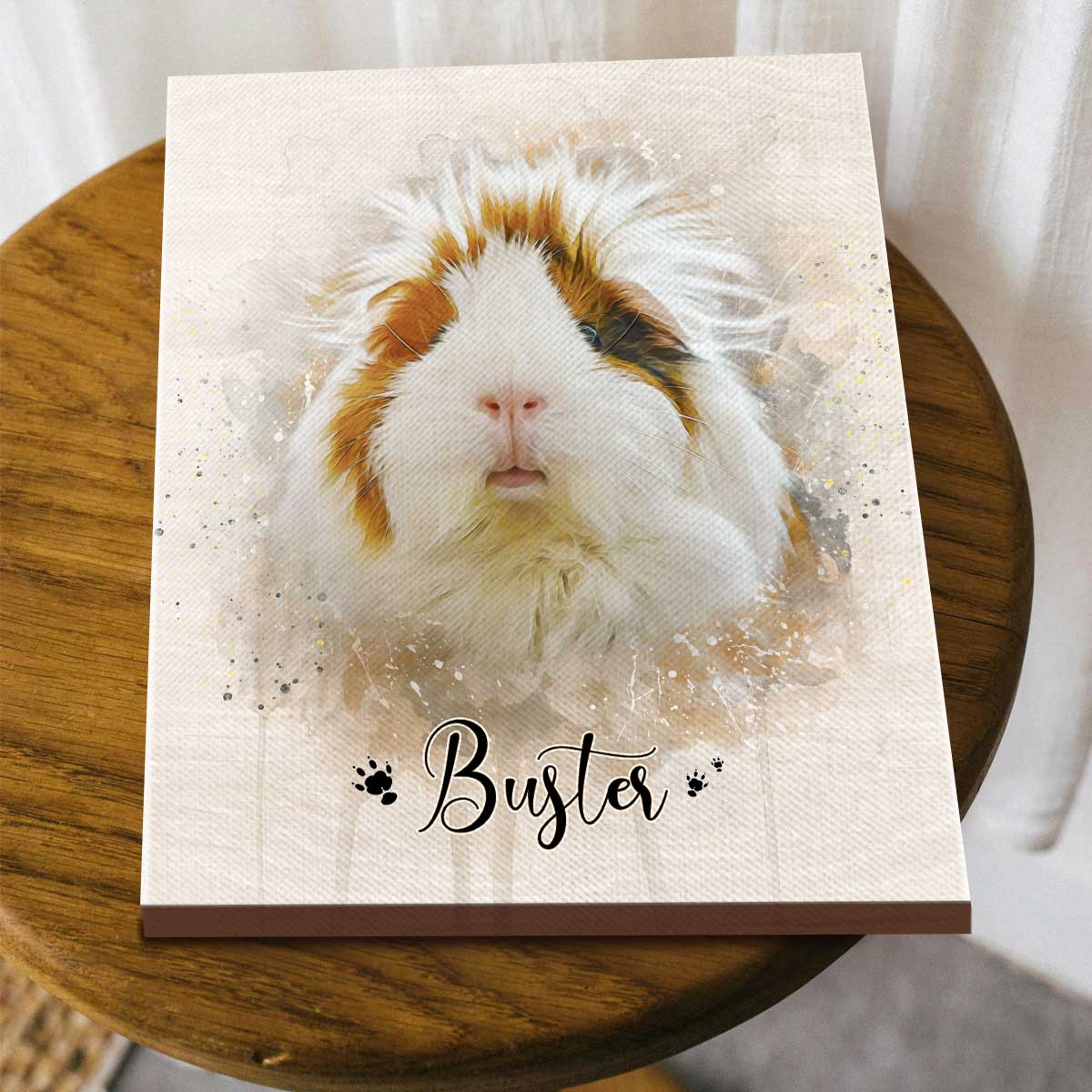 Personalized Guinea Pig Portrait Canvas - Custom Name Guinea Pig Wall Art, Watercolor Small Pet Painting Canvas Print, Guinea Pig Lover Gift 8 Personalized Guinea Pig Portrait Canvas - Custom Name Guinea Pig Wall Art, Watercolor Small Pet Painting Canvas Print, Guinea Pig Lover Gift