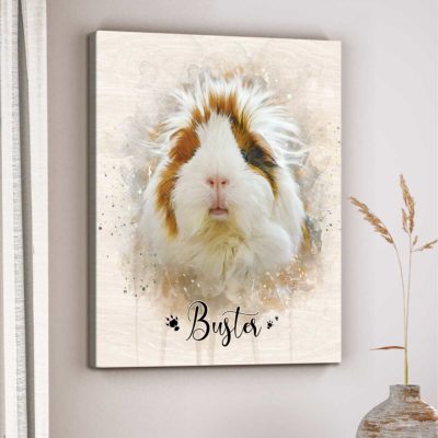 Personalized Guinea Pig Portrait Canvas - Custom Name Guinea Pig Wall Art, Watercolor Small Pet Painting Canvas Print, Guinea Pig Lover Gift 14 Personalized Guinea Pig Portrait Canvas - Custom Name Guinea Pig Wall Art, Watercolor Small Pet Painting Canvas Print, Guinea Pig Lover Gift