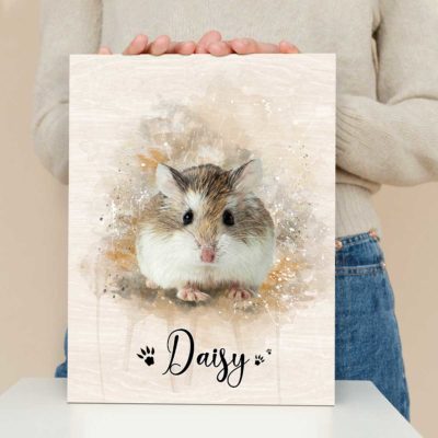 Personalized Hamster Portrait Canvas - Custom Name Hamster Wall Art, Watercolor Small Pet Painting Canvas Print, Hamster Lover Gift 13 Personalized Hamster Portrait Canvas - Custom Name Hamster Wall Art, Watercolor Small Pet Painting Canvas Print, Hamster Lover Gift