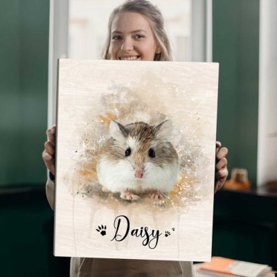 Personalized Hamster Portrait Canvas - Custom Name Hamster Wall Art, Watercolor Small Pet Painting Canvas Print, Hamster Lover Gift 15 Personalized Hamster Portrait Canvas - Custom Name Hamster Wall Art, Watercolor Small Pet Painting Canvas Print, Hamster Lover Gift