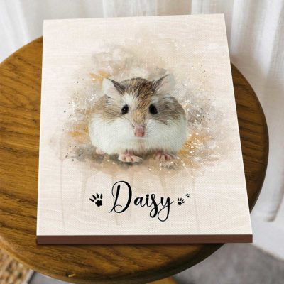 Personalized Hamster Portrait Canvas - Custom Name Hamster Wall Art, Watercolor Small Pet Painting Canvas Print, Hamster Lover Gift 17 Personalized Hamster Portrait Canvas - Custom Name Hamster Wall Art, Watercolor Small Pet Painting Canvas Print, Hamster Lover Gift