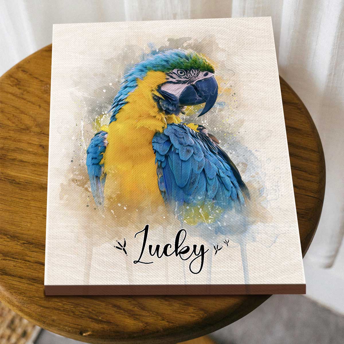 Personalized Parrot Portrait Canvas From Photo - Custom Parakeets Portrait Print With Name, Bird Lover Gift, Bird Owner Gift, Parrot Wall Art 5 Personalized Parrot Portrait Canvas From Photo - Custom Parakeets Portrait Print With Name, Bird Lover Gift, Bird Owner Gift, Parrot Wall Art