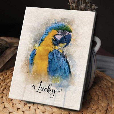 Personalized Parrot Portrait Canvas From Photo - Custom Parakeets Portrait Print With Name, Bird Lover Gift, Bird Owner Gift, Parrot Wall Art 16 Personalized Parrot Portrait Canvas From Photo - Custom Parakeets Portrait Print With Name, Bird Lover Gift, Bird Owner Gift, Parrot Wall Art