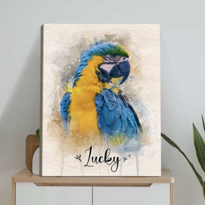 Personalized Parrot Portrait Canvas From Photo - Custom Parakeets Portrait Print With Name, Bird Lover Gift, Bird Owner Gift, Parrot Wall Art 18 Personalized Parrot Portrait Canvas From Photo - Custom Parakeets Portrait Print With Name, Bird Lover Gift, Bird Owner Gift, Parrot Wall Art