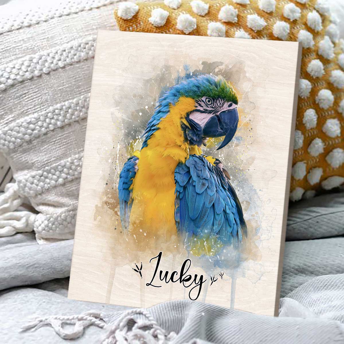 Personalized Parrot Portrait Canvas From Photo - Custom Parakeets Portrait Print With Name, Bird Lover Gift, Bird Owner Gift, Parrot Wall Art 10 Personalized Parrot Portrait Canvas From Photo - Custom Parakeets Portrait Print With Name, Bird Lover Gift, Bird Owner Gift, Parrot Wall Art