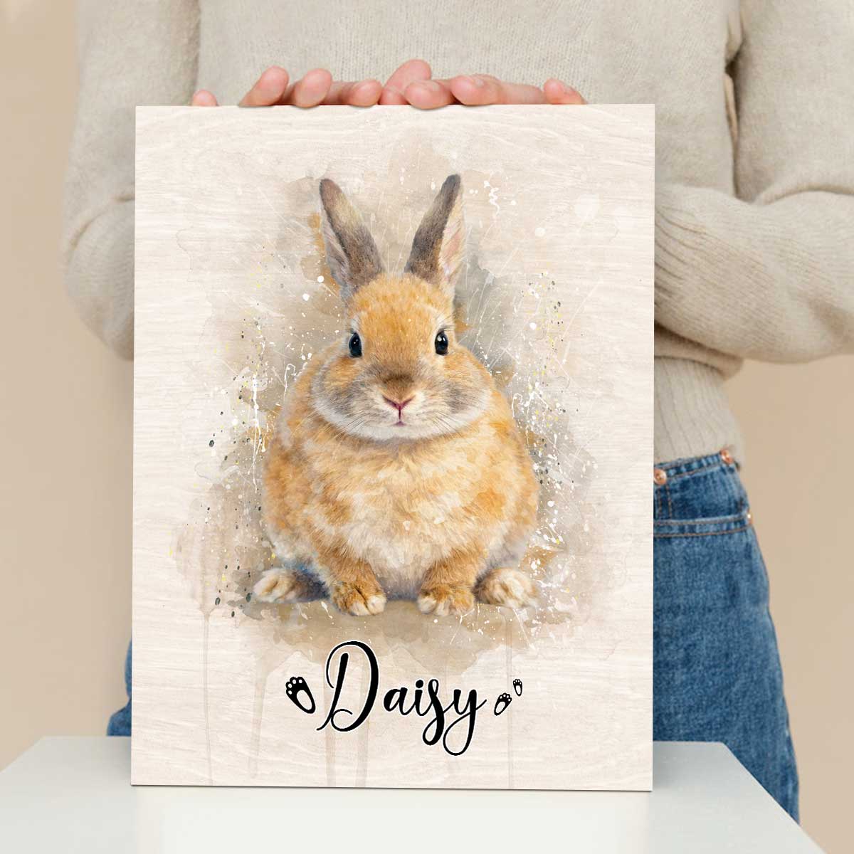 Personalized Bunny Portrait from Photo – Custom Rabbit Pet Canvas, Rabbit Owner Gifts, Pet Loss Gift 3 Personalized Bunny Portrait from Photo – Custom Rabbit Pet Canvas, Rabbit Owner Gifts, Pet Loss Gift