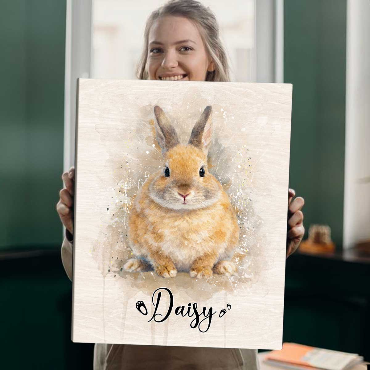 Personalized Bunny Portrait from Photo – Custom Rabbit Pet Canvas, Rabbit Owner Gifts, Pet Loss Gift 6 Personalized Bunny Portrait from Photo – Custom Rabbit Pet Canvas, Rabbit Owner Gifts, Pet Loss Gift