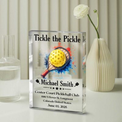 Benicee Shop 210 Personalized Pickleball Trophy Plaque - Custom Pickleball Award Sign, Custom Player Name Pickleball Gift, Pickleball Lover Keepsake