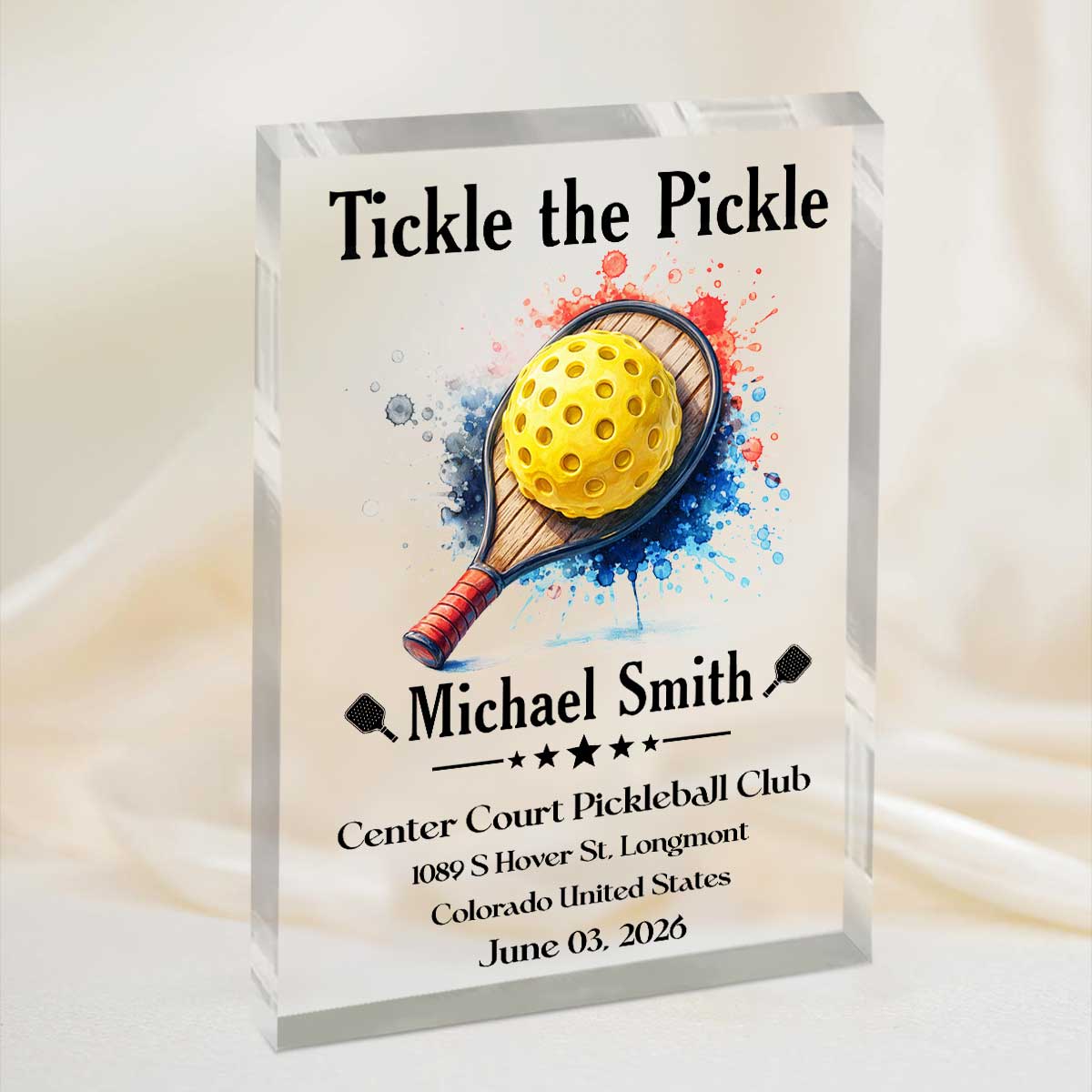 Personalized Pickleball Trophy Plaque - Custom Pickleball Award Sign, Custom Player Name Pickleball Gift, Pickleball Lover Keepsake