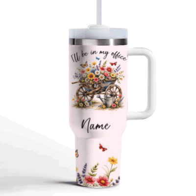 Personalized Gardener Tumbler - Custom Gift for Gardening Lovers, Custom Garden Tumbler with Handle, Gardener Flower Lover Mug with Name