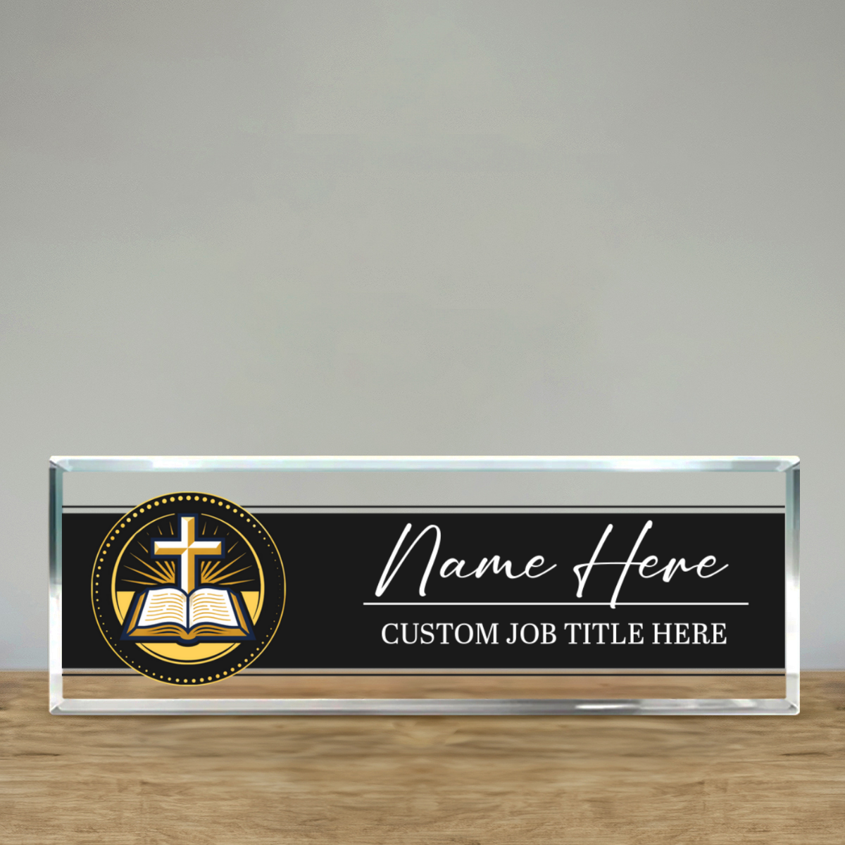 Custom Pastor Acrylic Desk Sign – Personalized Church Office Name Plate ...