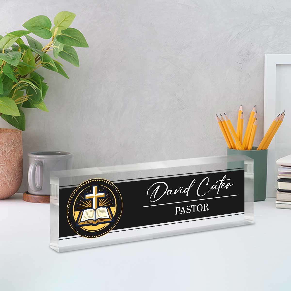 Custom Pastor Acrylic Desk Sign – Personalized Church Office Name Plate, Pastor Desk Name Plates, Pastor Appreciation Gifts 1 Custom Pastor Acrylic Desk Sign – Personalized Church Office Name Plate, Pastor Desk Name Plates, Pastor Appreciation Gifts