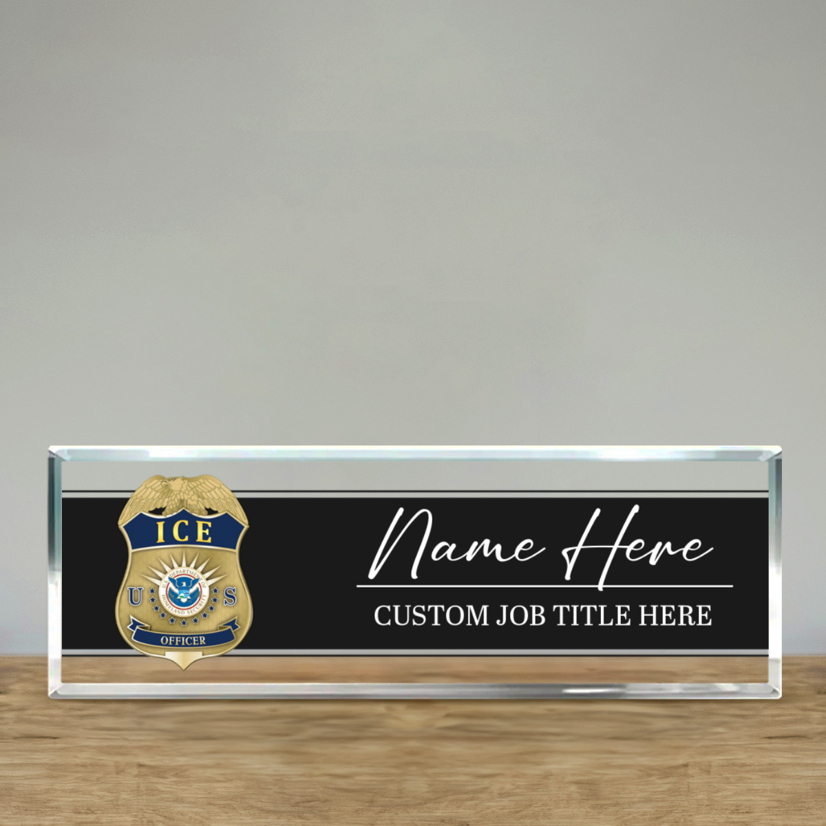 Personalized ICE Officer Desk Name Plate - Custom Immigration Officer ...