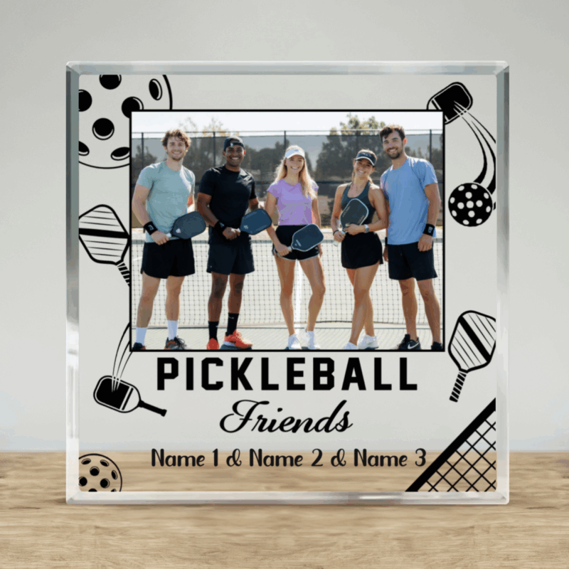 Personalized Pickleball Friends Photo Plaque – Custom Pickleball Team Gift with Picture, Pickleball Player Keepsake for Teammates