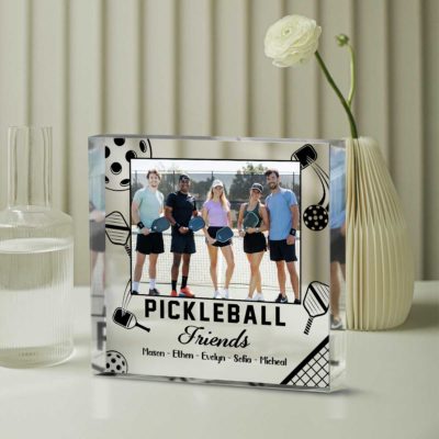 Personalized Pickleball Friends Photo Plaque – Custom Pickleball Team Gift with Picture, Pickleball Player Keepsake for Teammates