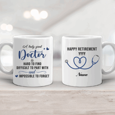 Personalized Doctor Appreciation Mug - Doctor Retirement Gift, Custom Name Year Keepsake, A truly Great Doctor Mug, Doctor Thank You Gift