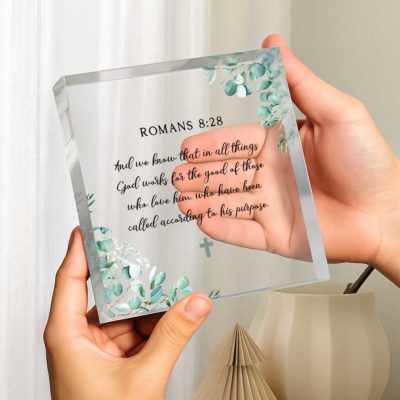 Custom Bible Verse Acrylic Plaque, Christian Keepsake Gifts, Religious Gifts For Her, Bible Acrylic Table Decor