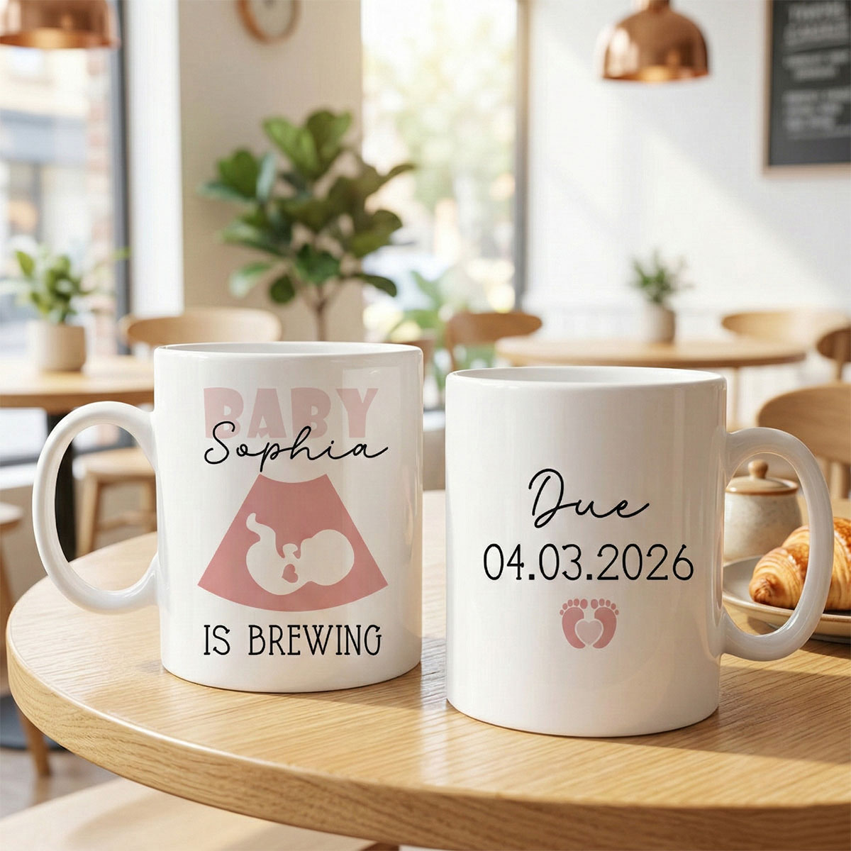 Personalized Expecting Mom Mug - Mothers Day Gift for Mom To Be, Custom Baby Name Year Keepsake, Baby is Brewing Pregnancy Announcement Mug