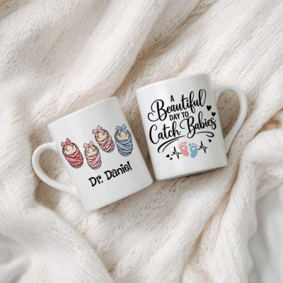 Personalized Labor and Delivery Nurse Mug - Nurse Appreciation Gift, Custom Nurse Name Keepsake, It's A Beautiful Day to Catch Babies Mug