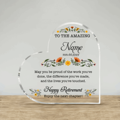 Personalized Doctor Retirement Heart Plaque - Appreciation Doctor Gift, Custom Doctor Name Keepsake, Coworker Retirement Gift For Doctor