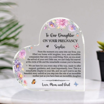 Personalized Mother's Day Gift for Pregnancy Daughter – To Our Daughter on Your Pregnancy Plaque, Gift for Expecting Daughter from Mom & Dad