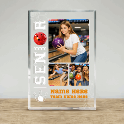 Personalized Bowling Senior Photo Plaque - Custom Bowling Gift for Senior 2026, Bowling Team Senior Night Gift