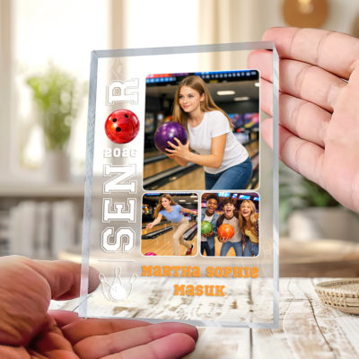 Personalized Bowling Senior Photo Plaque - Custom Bowling Gift for Senior 2026, Bowling Team Senior Night Gift