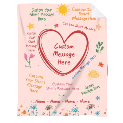 Personalized Handwriting Notes Blanket - Custom Message Blanket for Mom, Mother’s Day Gift from Kids, Message Blanket